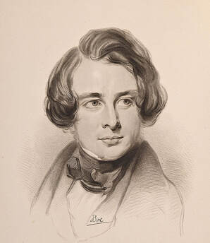 1842 sketch of Charles Dickens as a young man